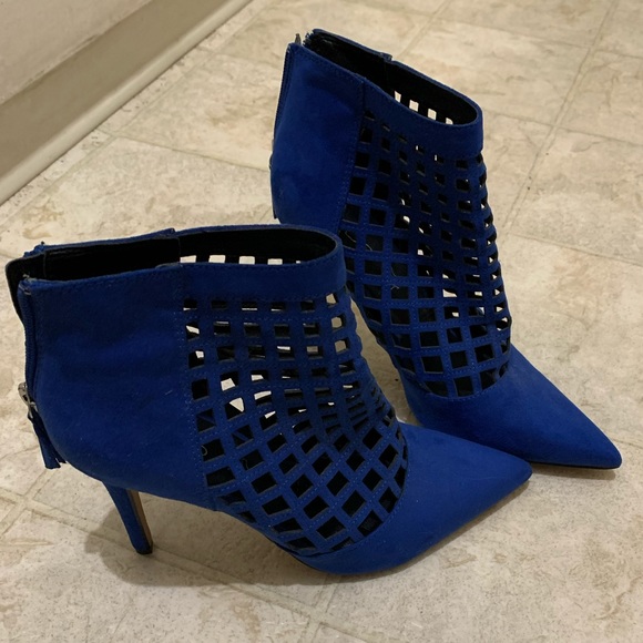 Stunning cobalt blue heel boots - Picture 3 of 5